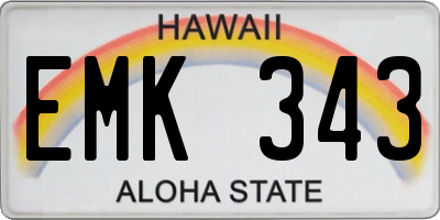HI license plate EMK343