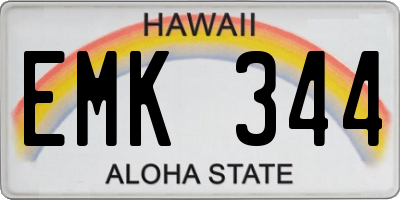 HI license plate EMK344