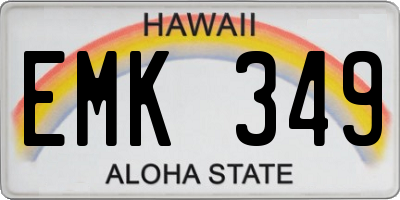 HI license plate EMK349