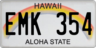 HI license plate EMK354