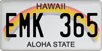 HI license plate EMK365