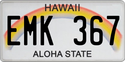HI license plate EMK367