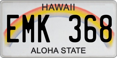 HI license plate EMK368