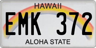 HI license plate EMK372