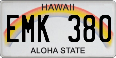 HI license plate EMK380