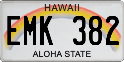 HI license plate EMK382