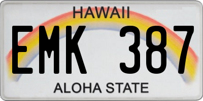 HI license plate EMK387