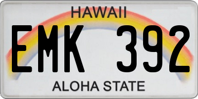 HI license plate EMK392