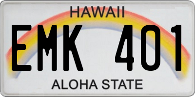 HI license plate EMK401