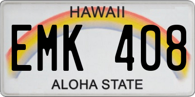 HI license plate EMK408