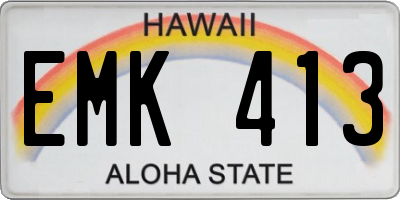 HI license plate EMK413