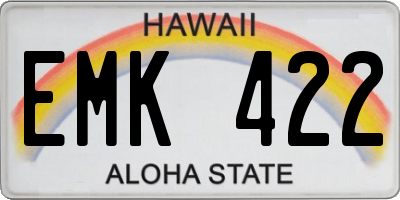 HI license plate EMK422