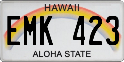 HI license plate EMK423