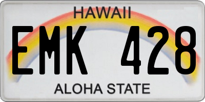 HI license plate EMK428