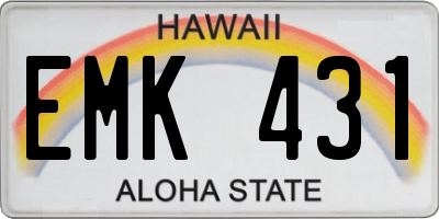 HI license plate EMK431