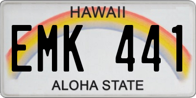 HI license plate EMK441