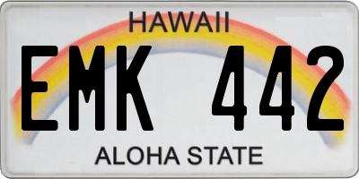 HI license plate EMK442
