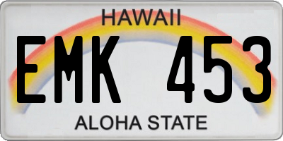 HI license plate EMK453