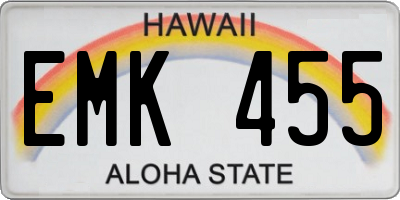 HI license plate EMK455