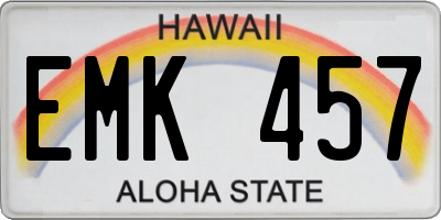 HI license plate EMK457
