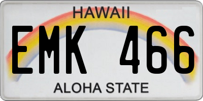 HI license plate EMK466