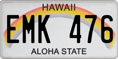HI license plate EMK476