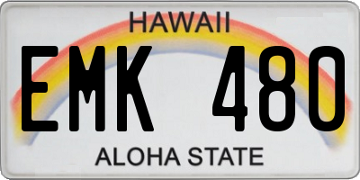 HI license plate EMK480