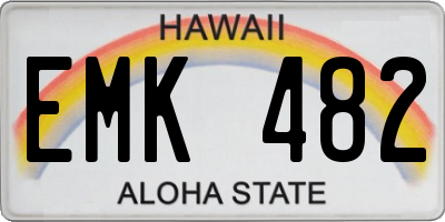 HI license plate EMK482