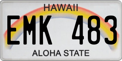 HI license plate EMK483