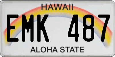 HI license plate EMK487