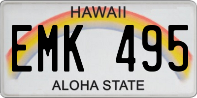 HI license plate EMK495