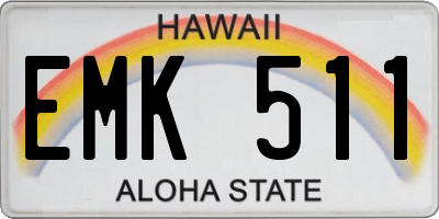 HI license plate EMK511