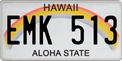 HI license plate EMK513