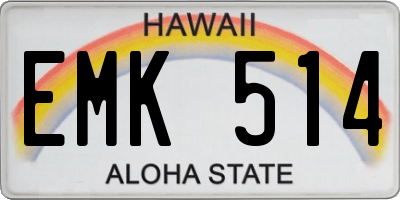 HI license plate EMK514