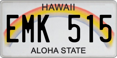 HI license plate EMK515