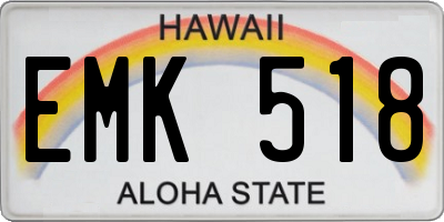 HI license plate EMK518