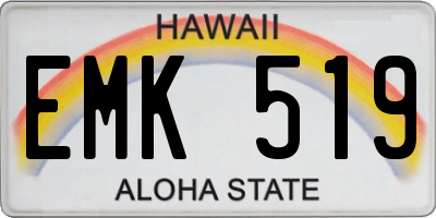 HI license plate EMK519