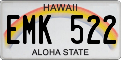 HI license plate EMK522