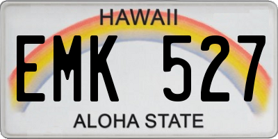 HI license plate EMK527