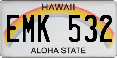 HI license plate EMK532