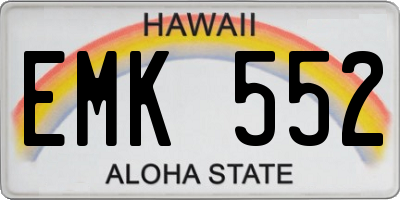 HI license plate EMK552