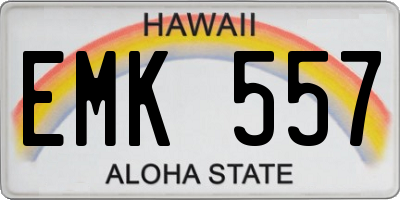 HI license plate EMK557