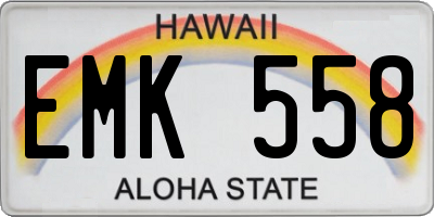 HI license plate EMK558