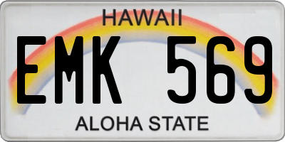 HI license plate EMK569
