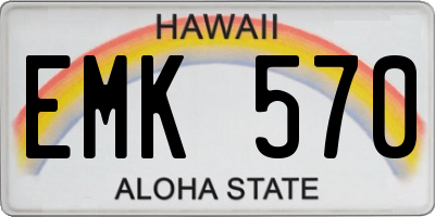 HI license plate EMK570