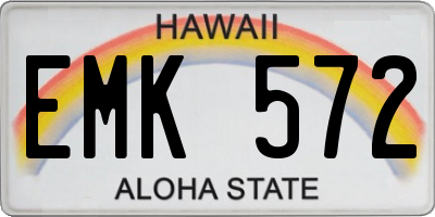 HI license plate EMK572