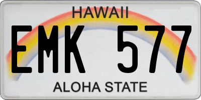HI license plate EMK577