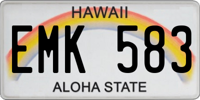 HI license plate EMK583