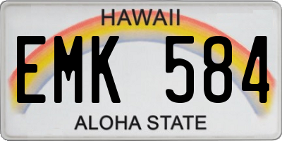 HI license plate EMK584