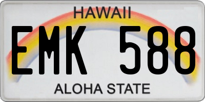 HI license plate EMK588